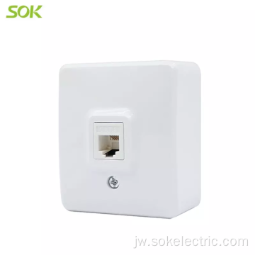 1Gang TEL Outlet Surface Mounted stopkontak IP20